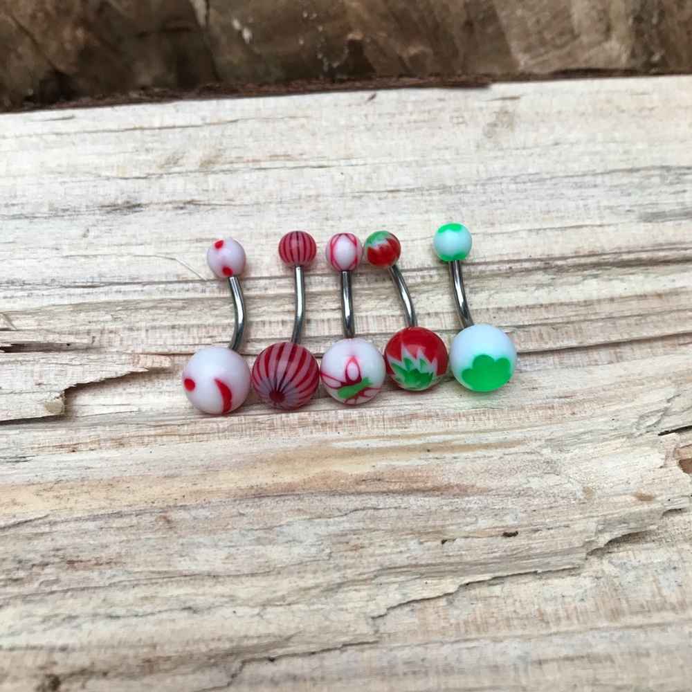 5 Multi-Color Belly‎ Button Ring